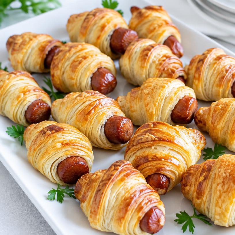 Mini croissant aux saucisses préparé par Les Saveurs d'Elo